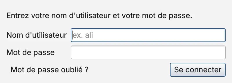 Écran de connexion